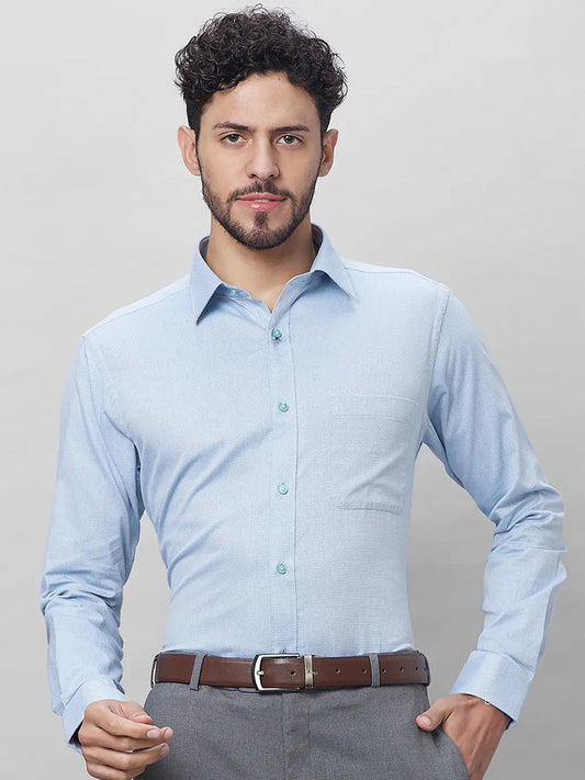 Raymond Men Violet Structure Slim Fit Cotton Shirts