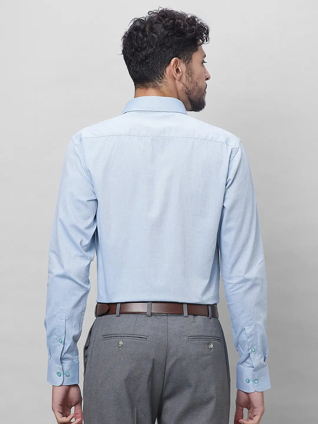 Raymond Men Violet Structure Slim Fit Cotton Shirts