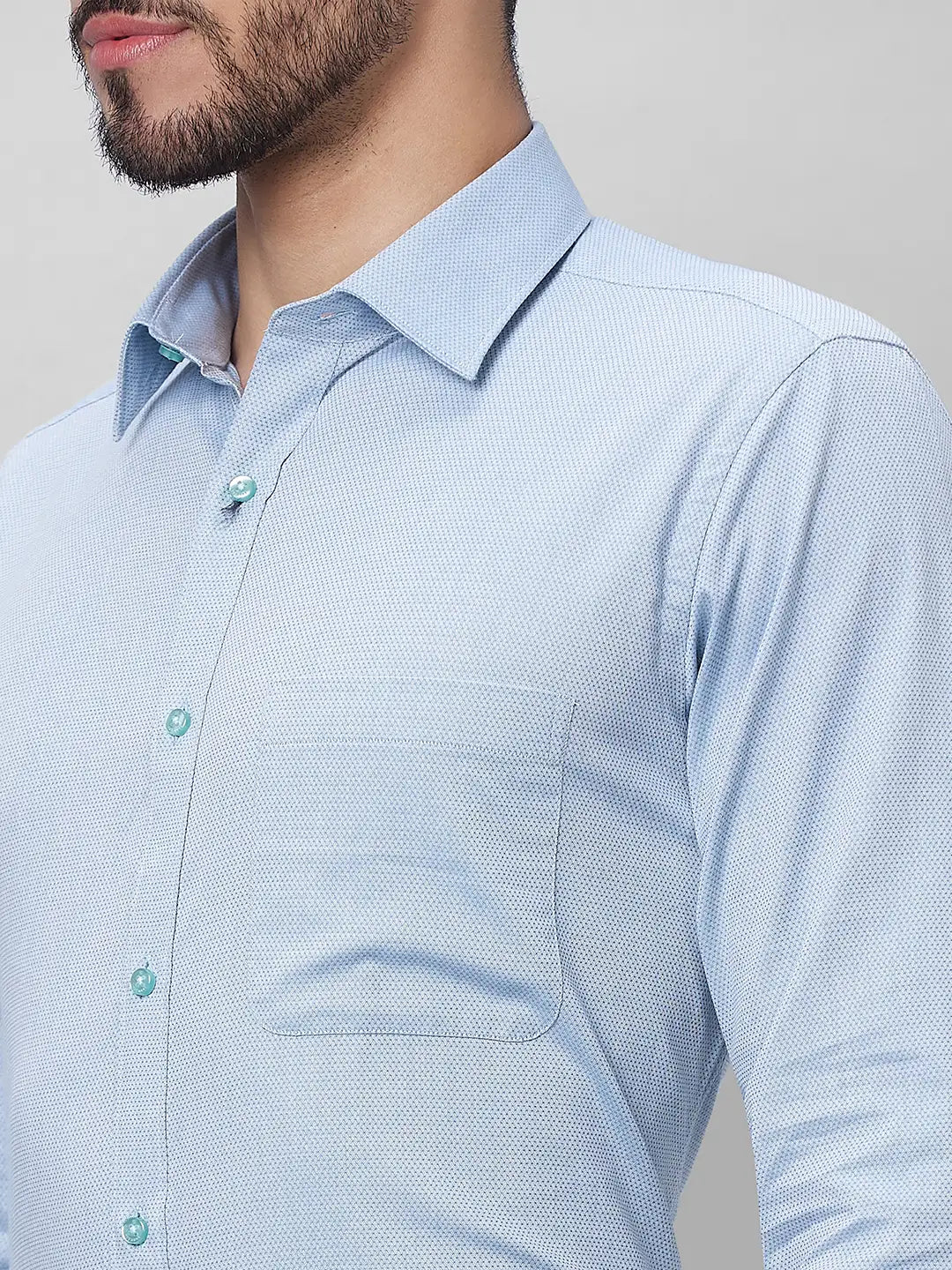 Raymond Men Violet Structure Slim Fit Cotton Shirts