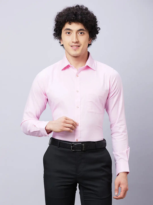 Raymond Men Yellow Structure Slim Fit Cotton Shirts