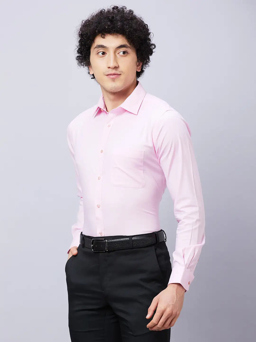Raymond Men Yellow Structure Slim Fit Cotton Shirts