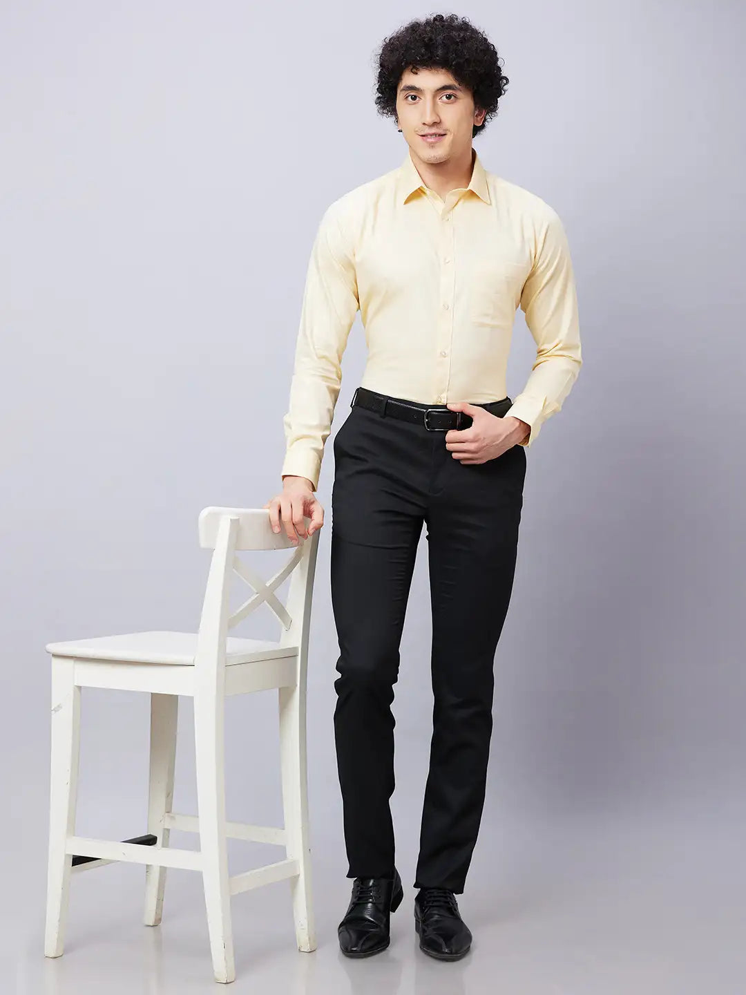 Raymond Men Blue Structure Slim Fit Cotton Shirts