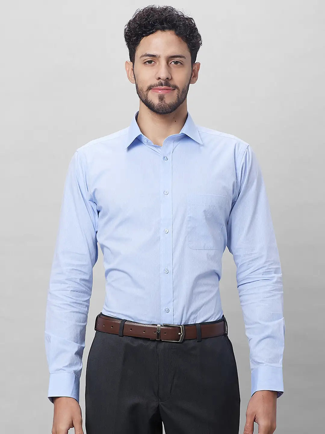 Raymond Men Red Structure Slim Fit Cotton Shirts