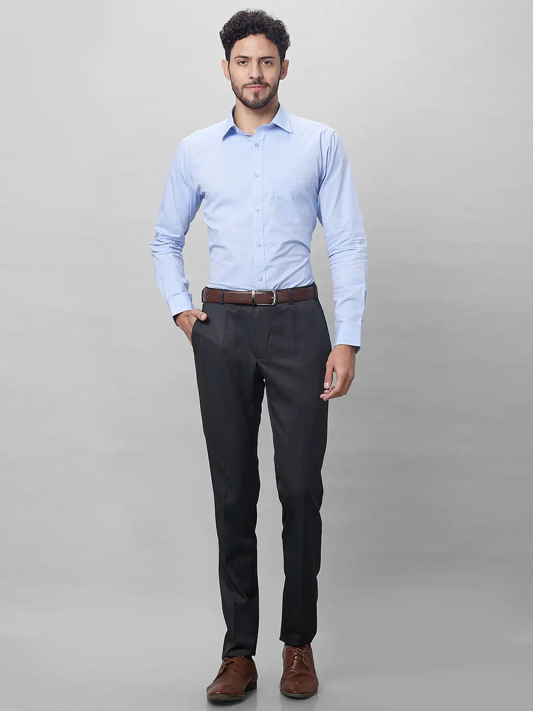 Raymond Men Red Structure Slim Fit Cotton Shirts