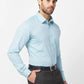 Raymond Men Blue Structure Slim Fit Cotton Shirt
