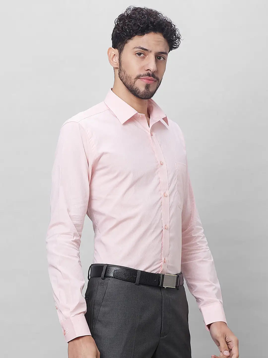 Raymond Men Yellow Structure Slim Fit Cotton Shirts