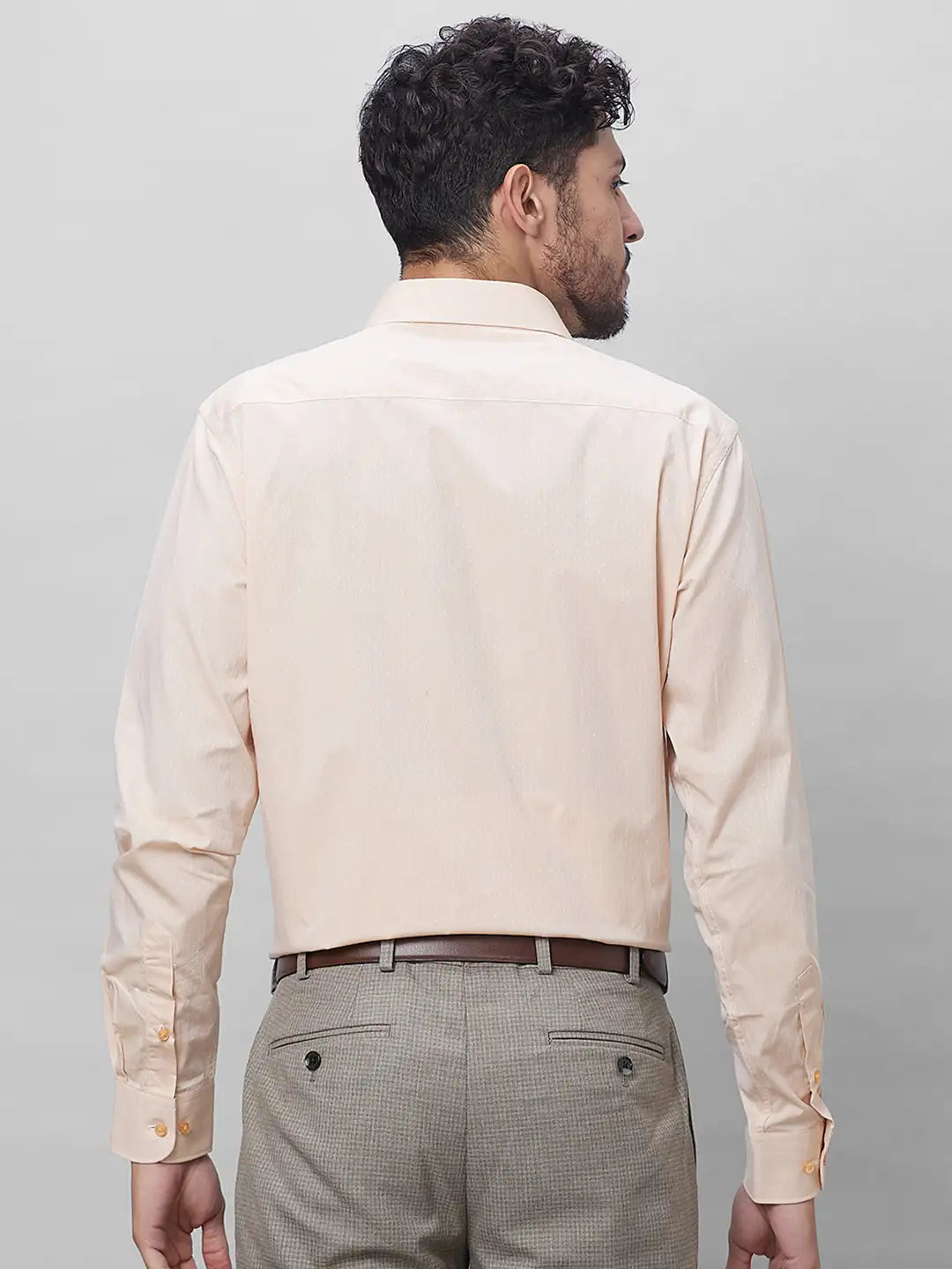Raymond Men Red Structure Slim Fit Cotton Shirts