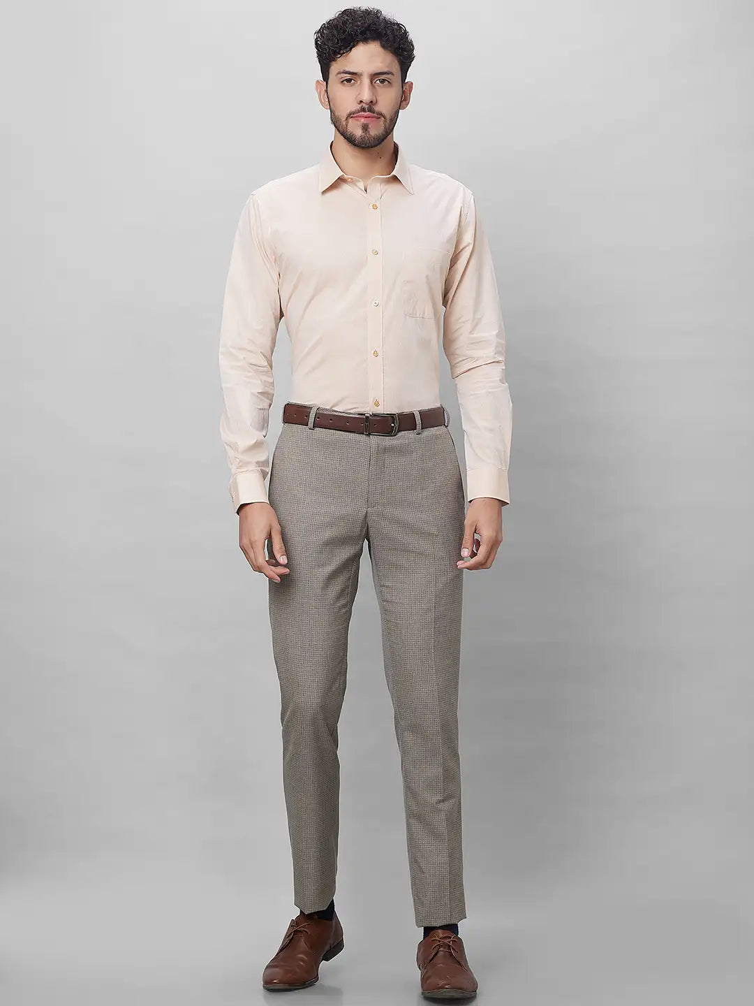 Raymond Men Red Structure Slim Fit Cotton Shirts