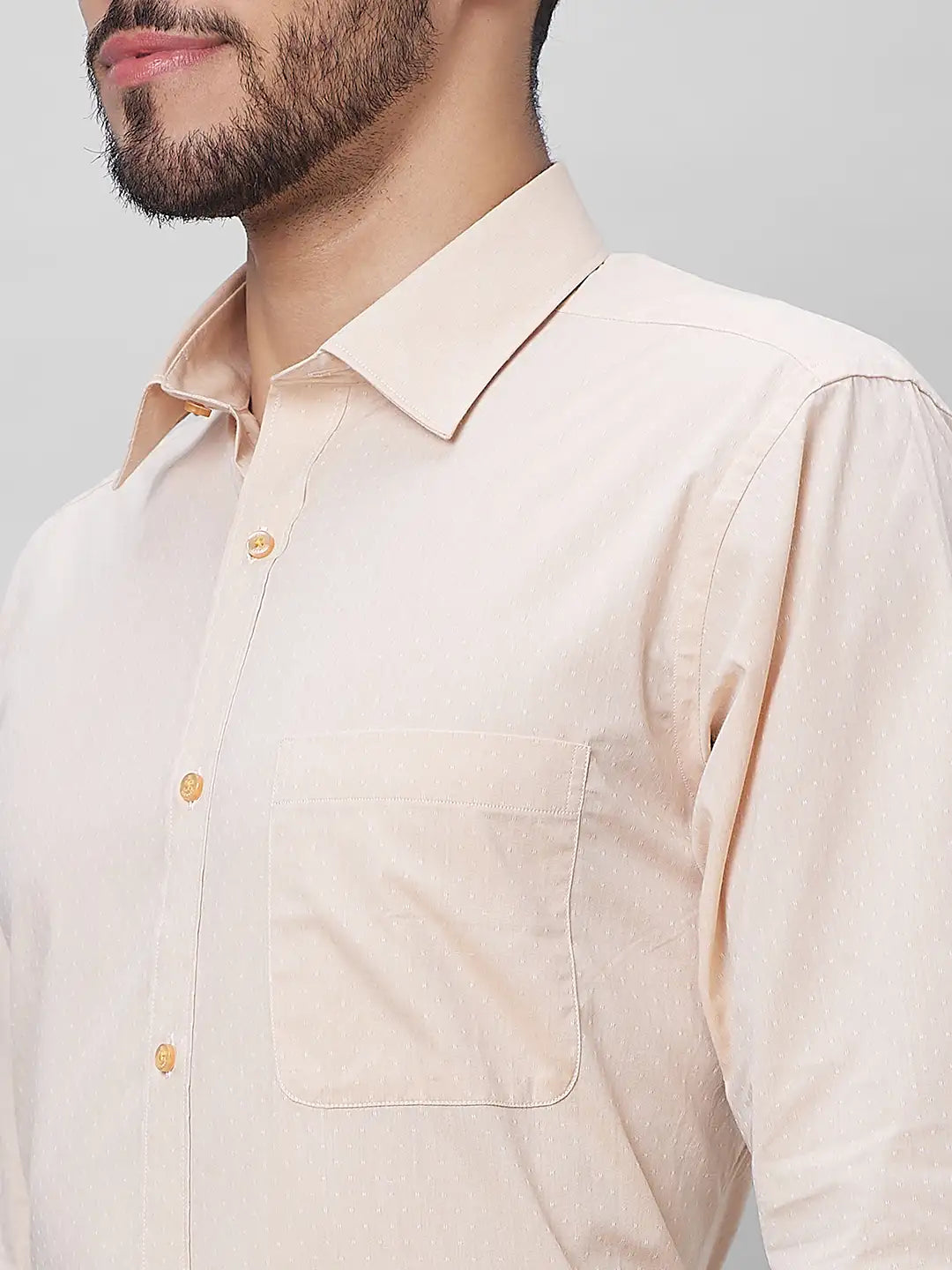 Raymond Men Red Structure Slim Fit Cotton Shirts