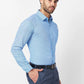 Raymond Men Blue Structure Slim Fit Cotton Shirt