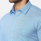 Raymond Men Blue Structure Slim Fit Cotton Shirt
