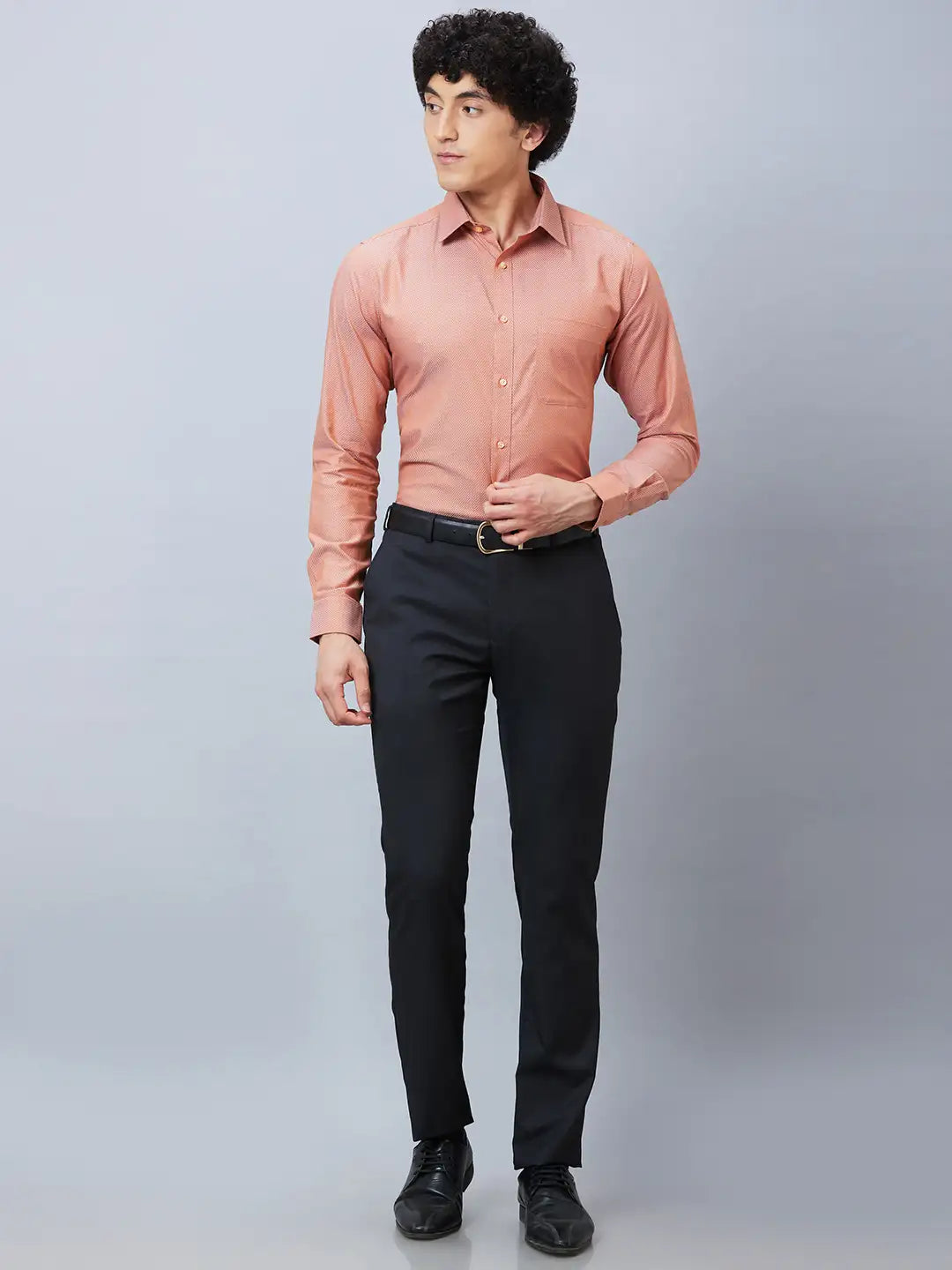 Raymond Men Yellow Structure Slim Fit Cotton Shirt