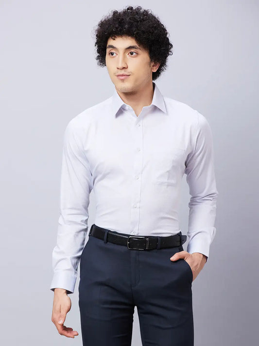 Raymond Men Blue Structure Slim Fit Cotton Shirt