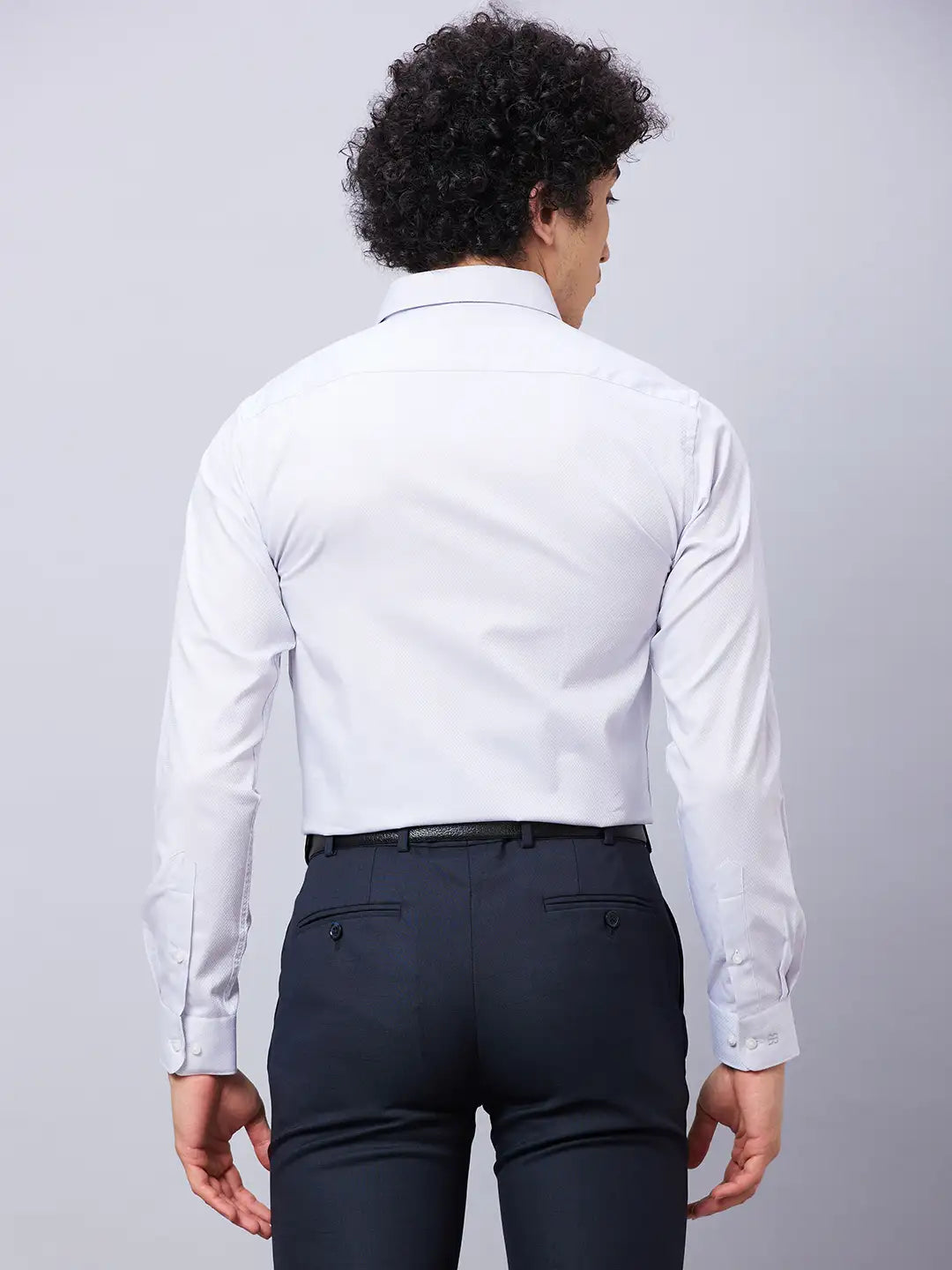 Raymond Men Blue Structure Slim Fit Cotton Shirt