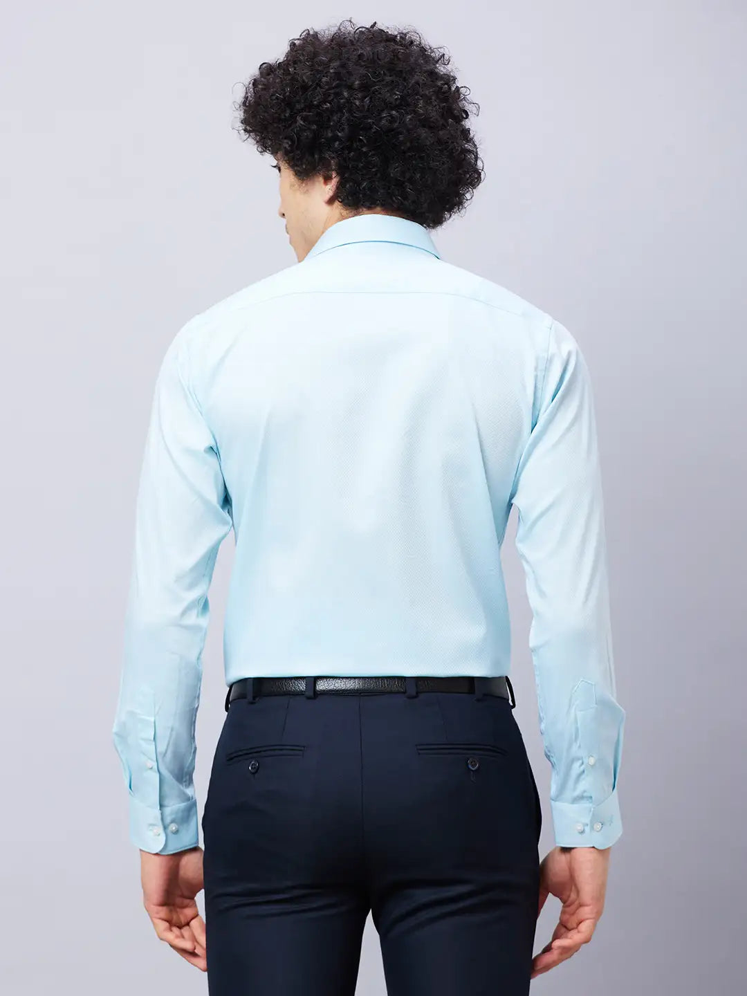 Raymond Men Violet Structure Slim Fit Cotton Shirt