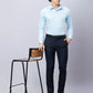 Raymond Men Violet Structure Slim Fit Cotton Shirt