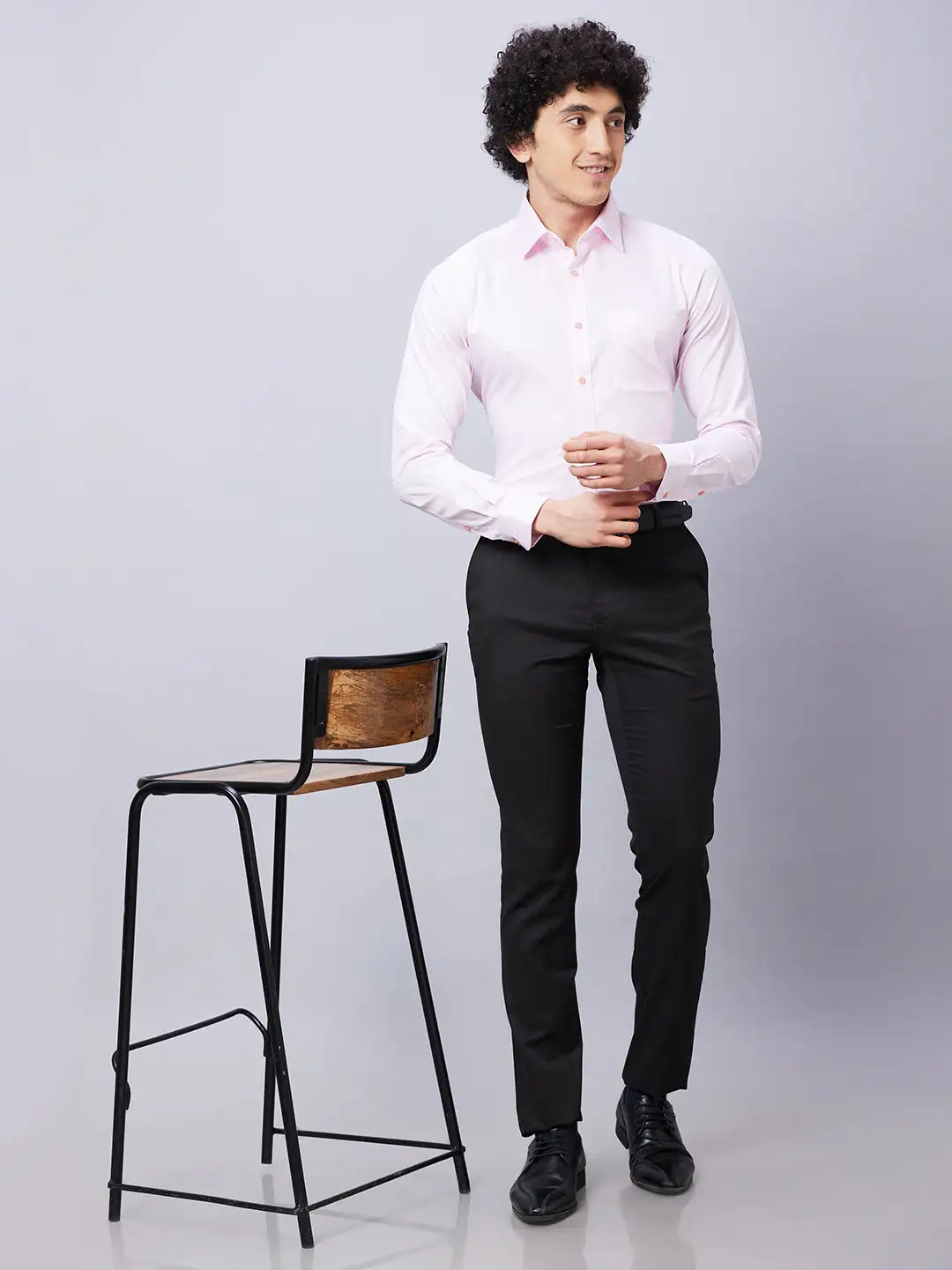 Raymond Men Red Structure Slim Fit Cotton Shirts