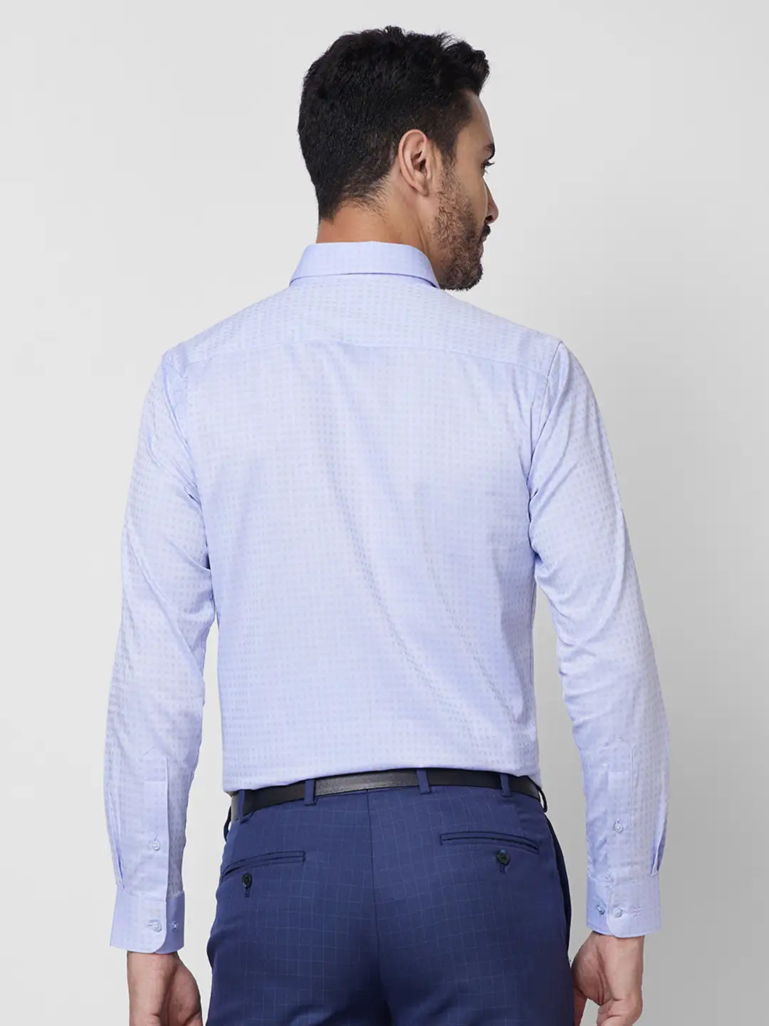 Raymond Men Blue Structure Slim Fit Cotton Shirt
