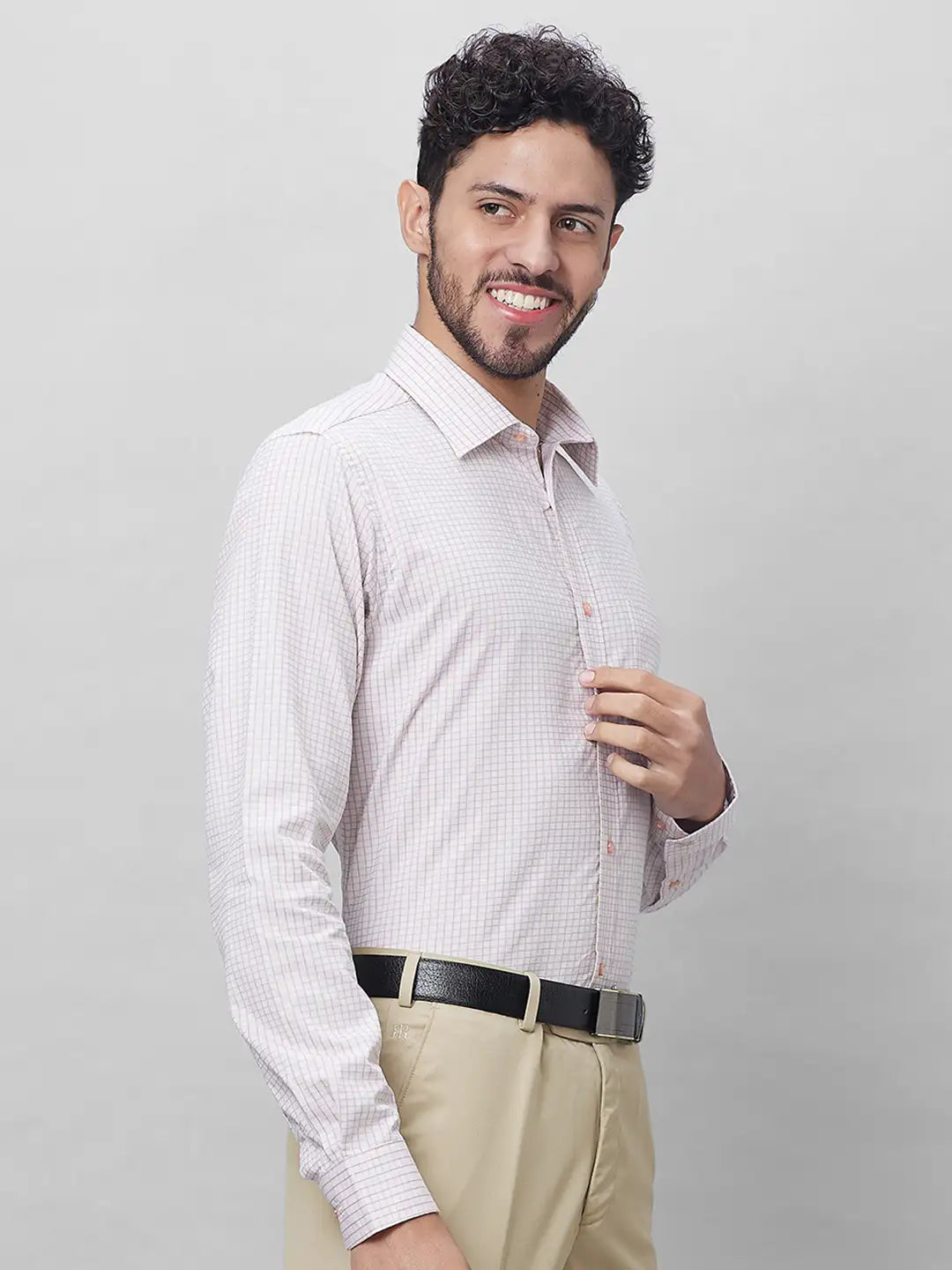 Raymond Men Blue Structure Slim Fit Cotton Shirts
