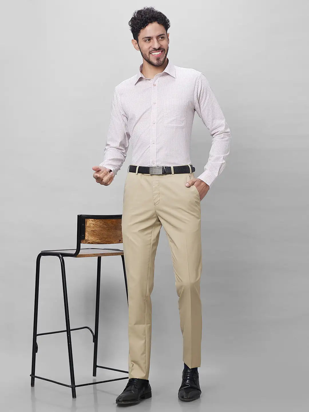 Raymond Men Blue Structure Slim Fit Cotton Shirts