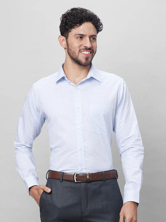 Raymond Men Grey Structure Slim Fit Cotton Shirts