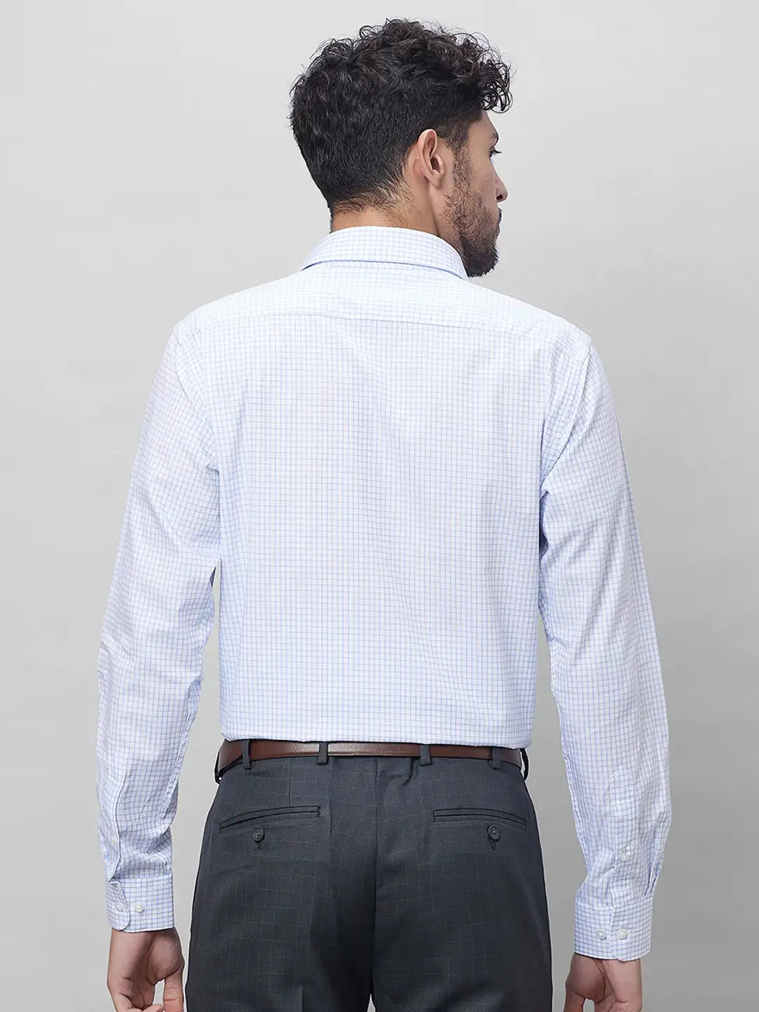 Raymond Men Grey Structure Slim Fit Cotton Shirts