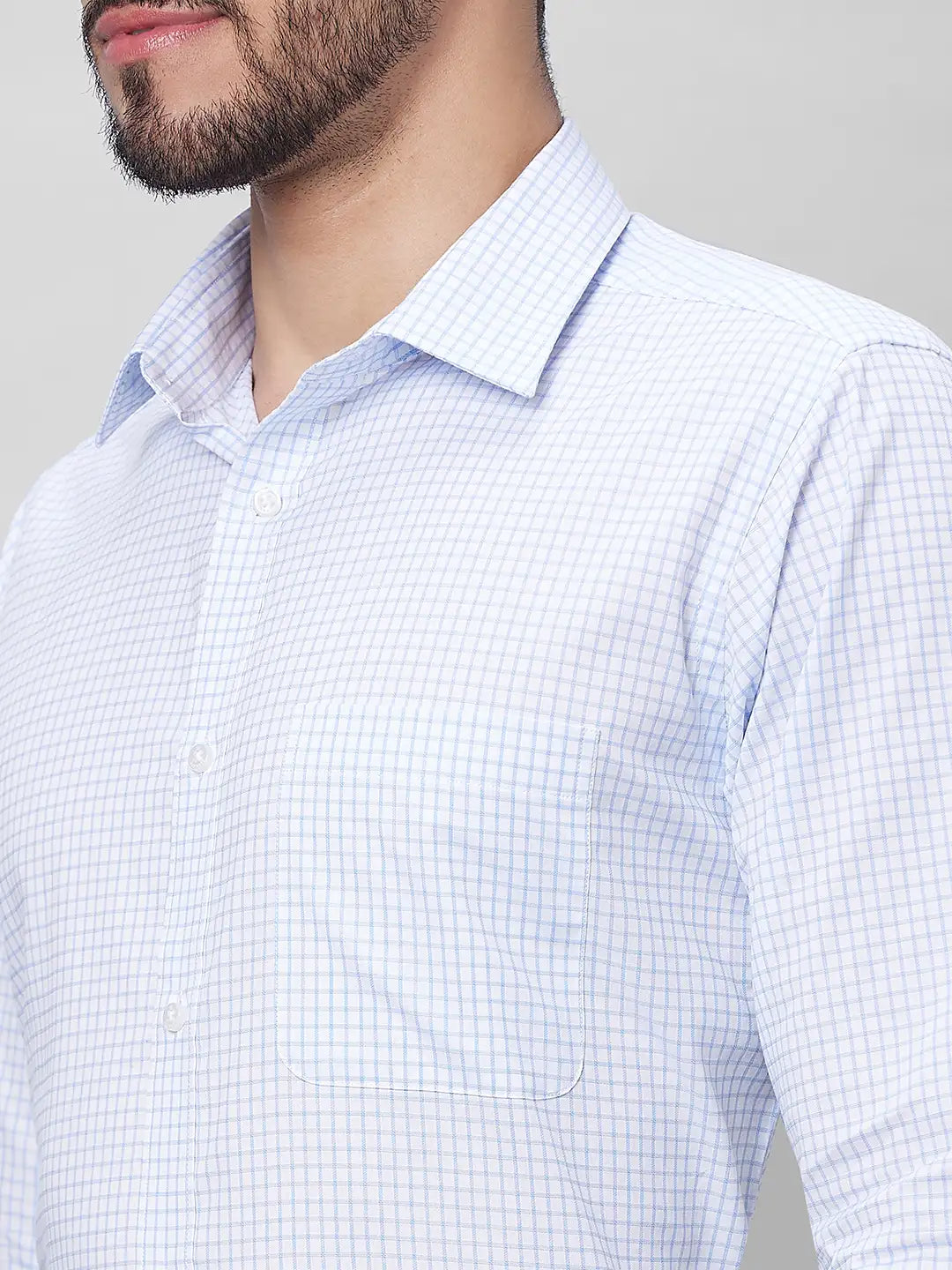 Raymond Men Grey Structure Slim Fit Cotton Shirts
