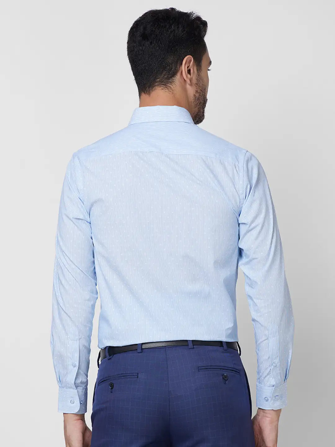 Raymond Men Blue Structure Slim Fit Cotton Shirt