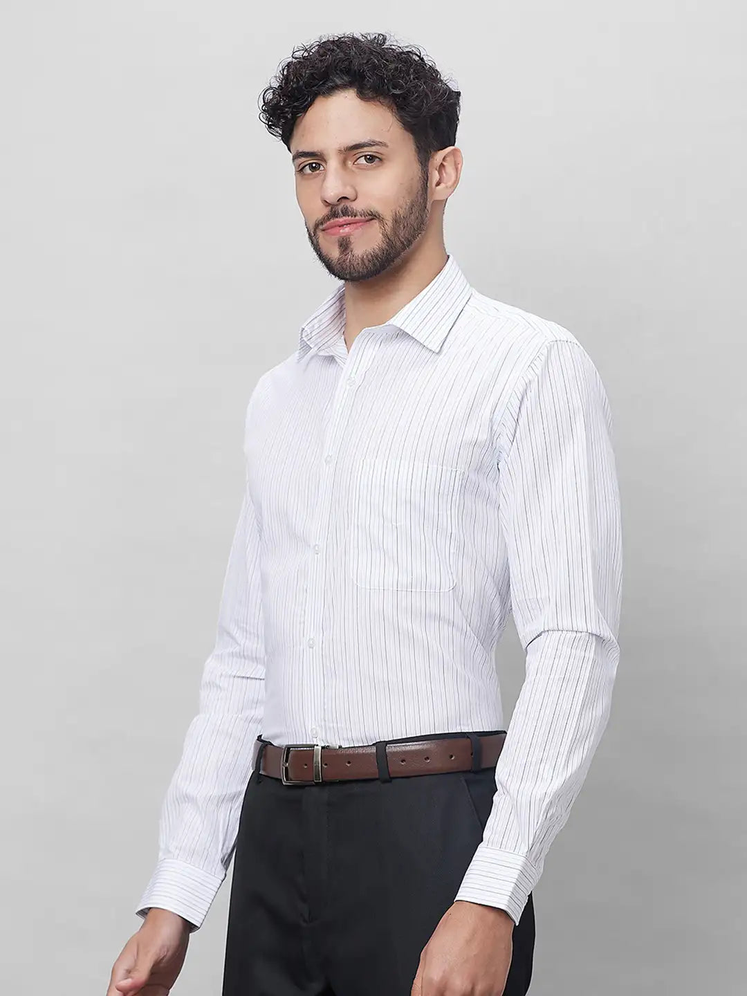 Raymond Men Red Structure Slim Fit Cotton Shirts