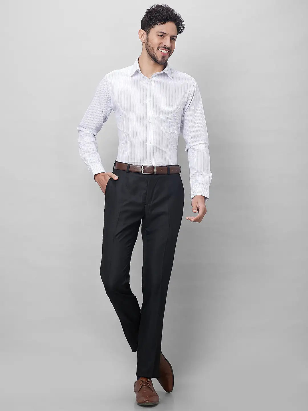 Raymond Men Red Structure Slim Fit Cotton Shirts