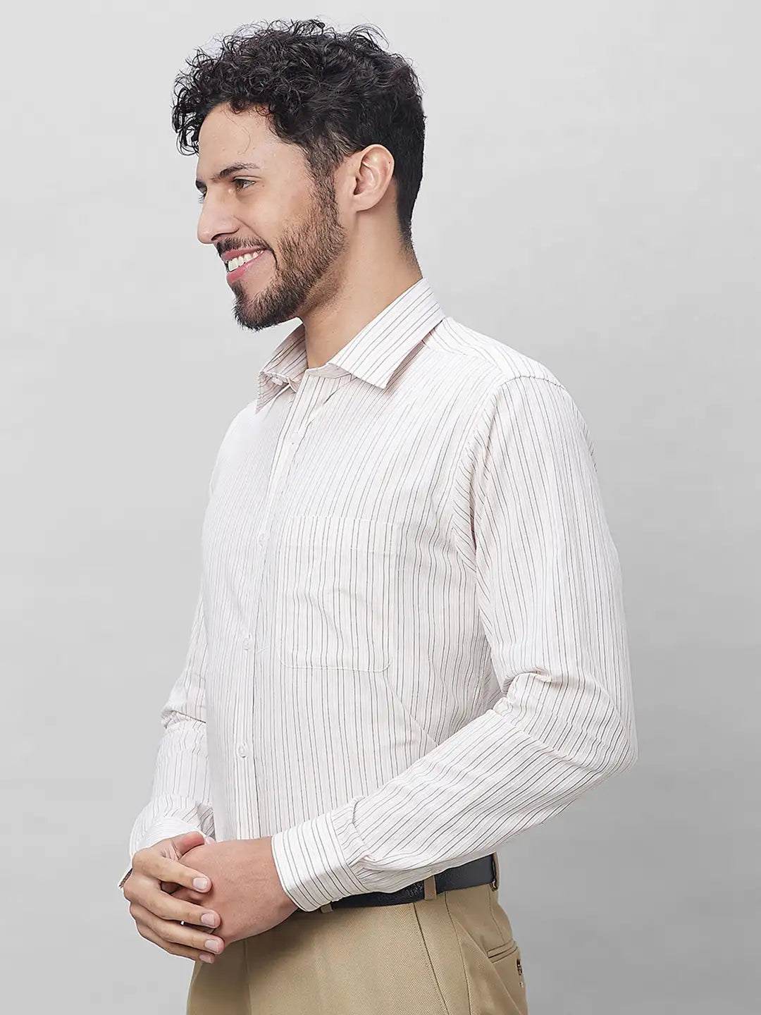 Raymond Men Maroon Structure Slim Fit Cotton Shirts