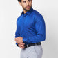 Raymond Men Blue Structure Slim Fit Cotton Shirt