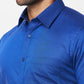 Raymond Men Blue Structure Slim Fit Cotton Shirt