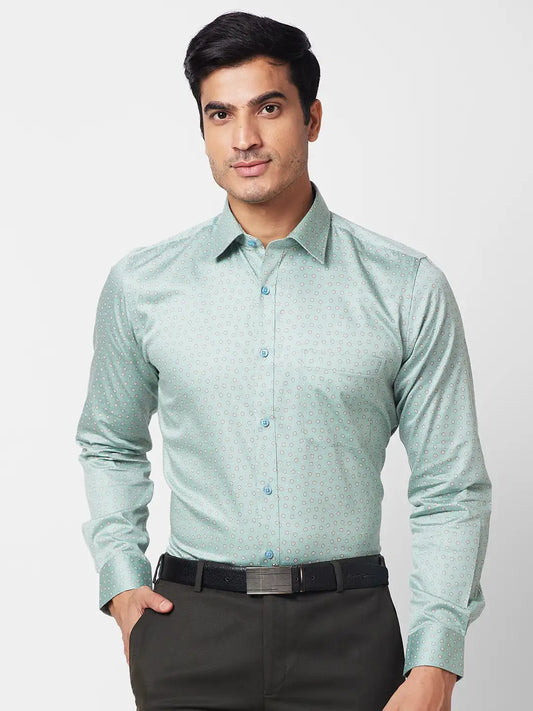 Raymond Men Grey Structure Regular Fit Cotton Shirt