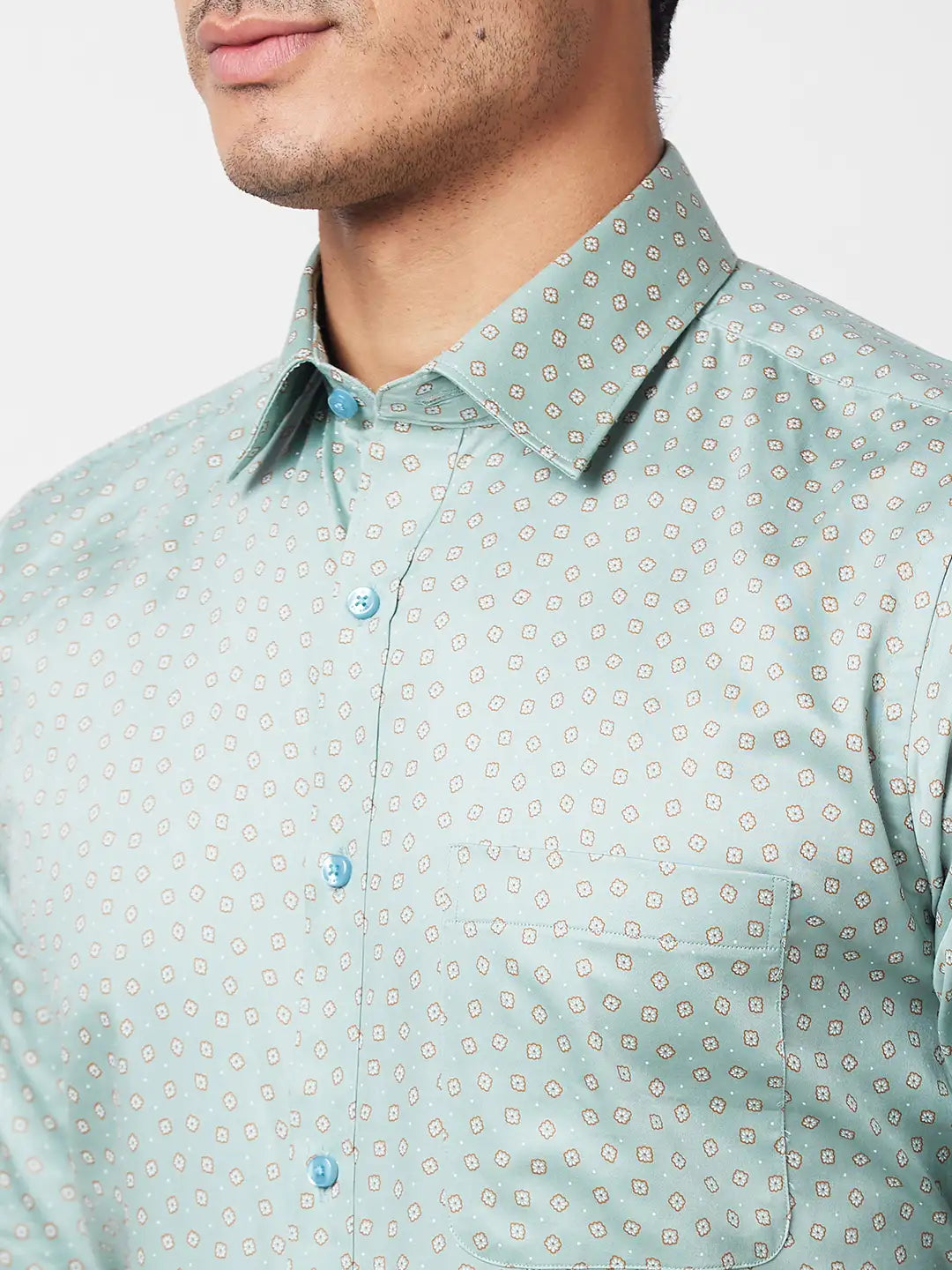 Raymond Men Grey Structure Regular Fit Cotton Shirt