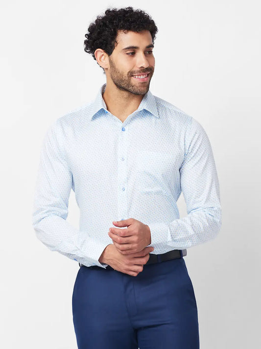 Raymond Men Blue Structure Slim Fit Cotton Shirt
