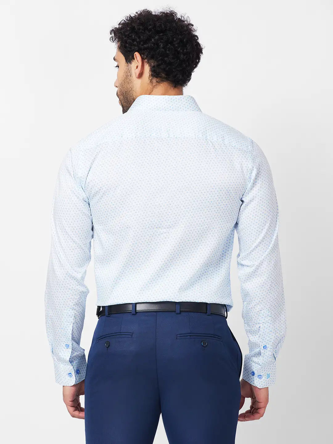 Raymond Men Blue Structure Slim Fit Cotton Shirt