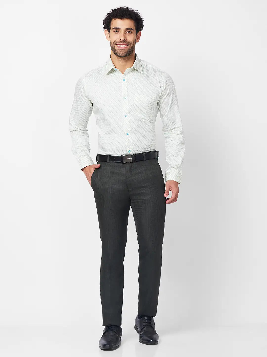 Raymond Men Red Structure Slim Fit Cotton Shirt