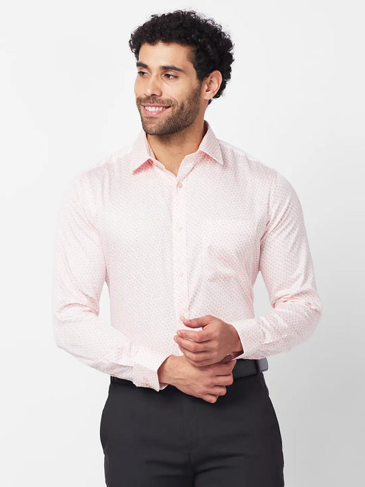 Raymond Men Grey Structure Slim Fit Cotton Shirt