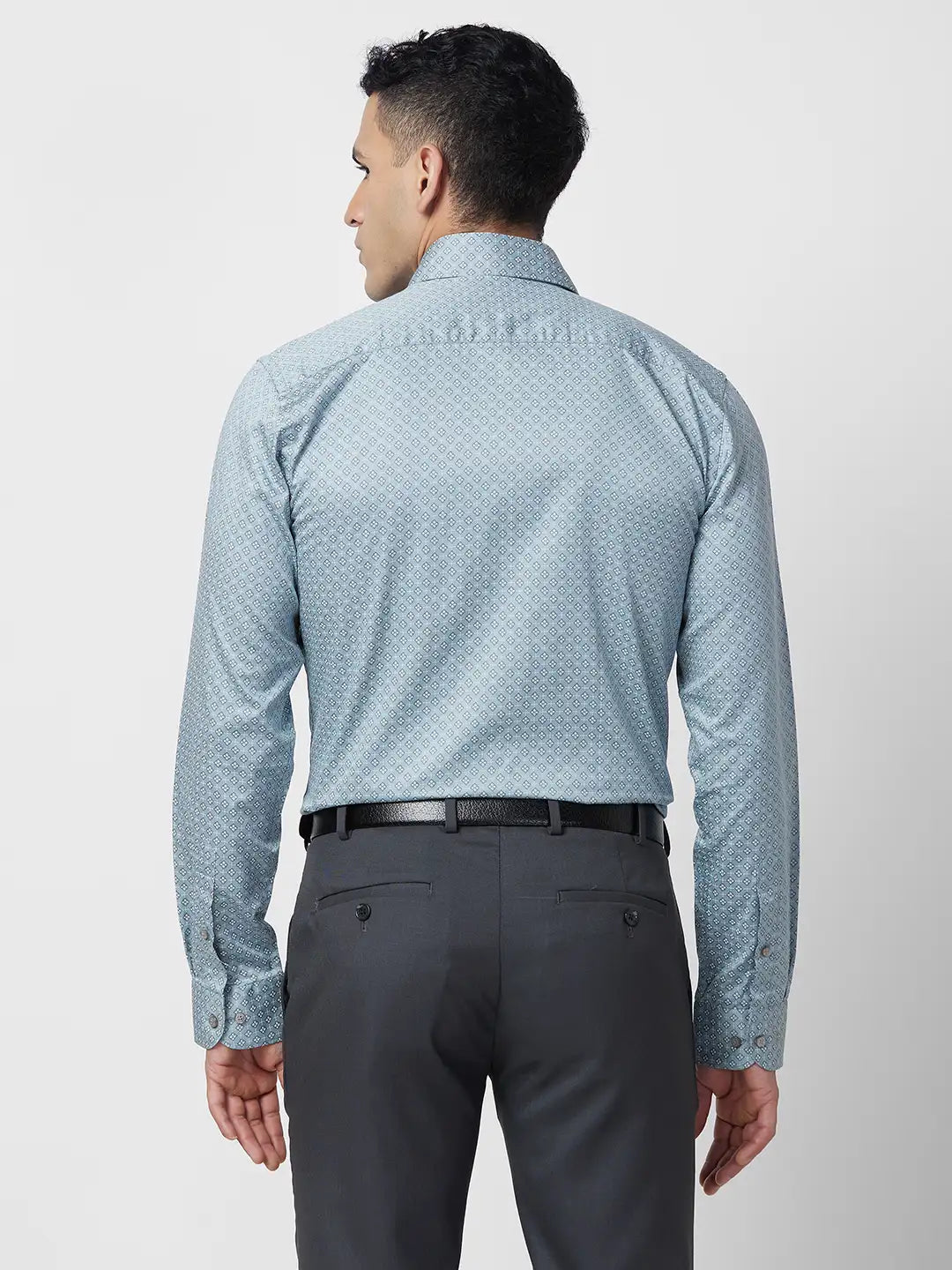 Raymond Men Blue Structure Slim Fit Cotton Shirt