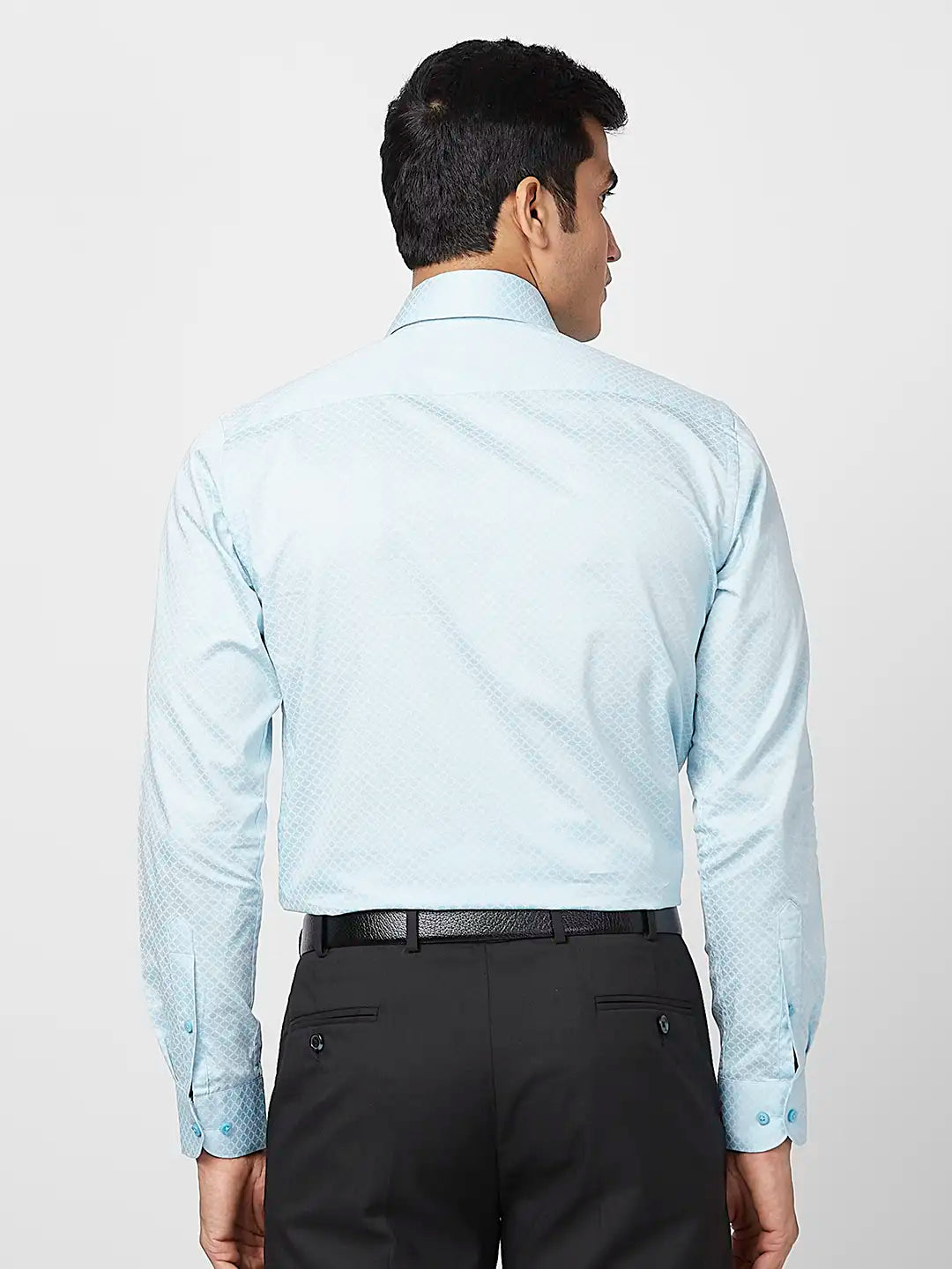 Raymond Men Grey Structure Slim Fit Cotton Shirt
