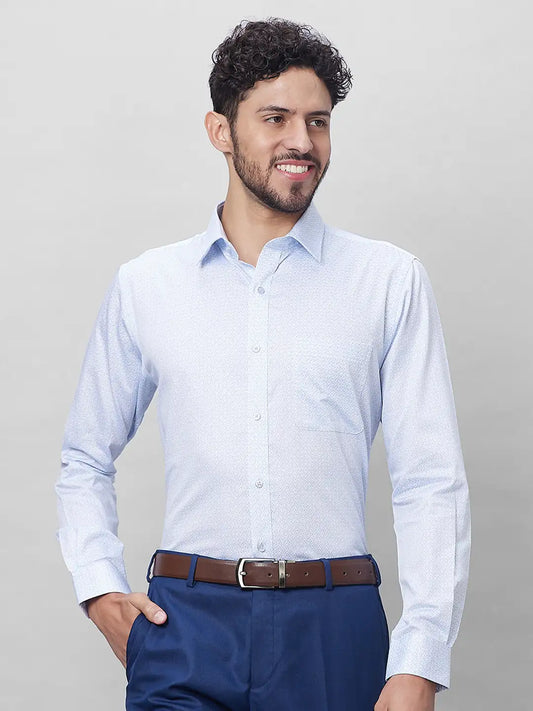 Raymond Men Violet Structure Slim Fit Cotton Shirts