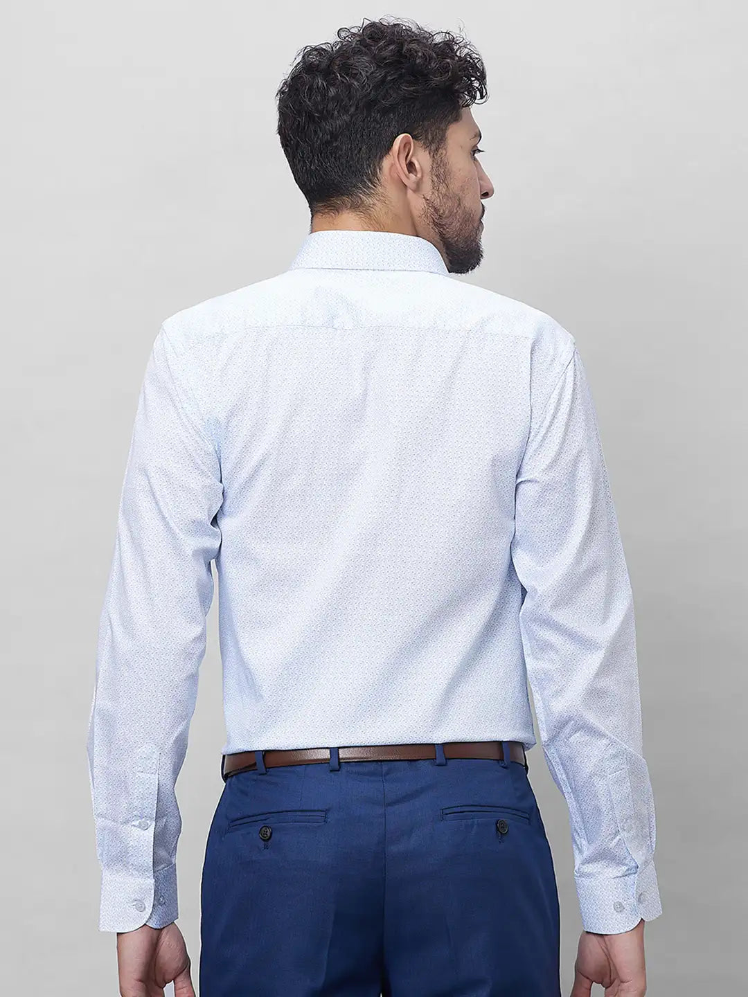 Raymond Men Violet Structure Slim Fit Cotton Shirts