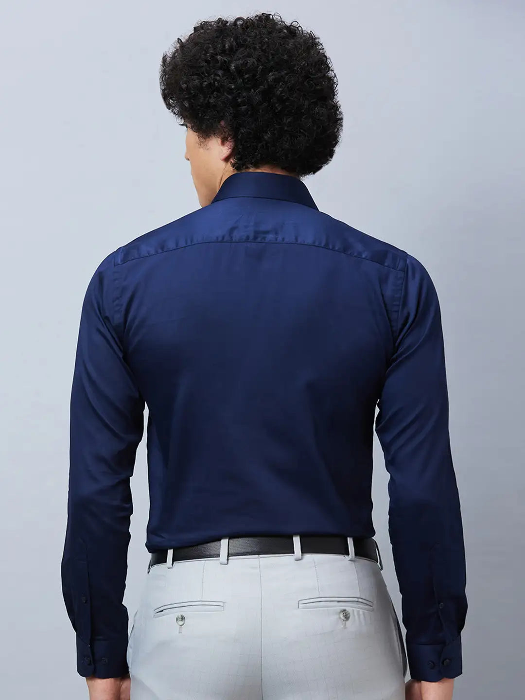Raymond Men Grey Structure Slim Fit Cotton Shirt