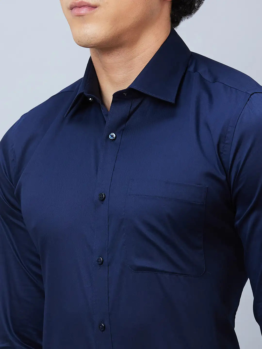 Raymond Men Grey Structure Slim Fit Cotton Shirt