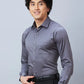 Raymond Men Black Structure Slim Fit Cotton Shirt