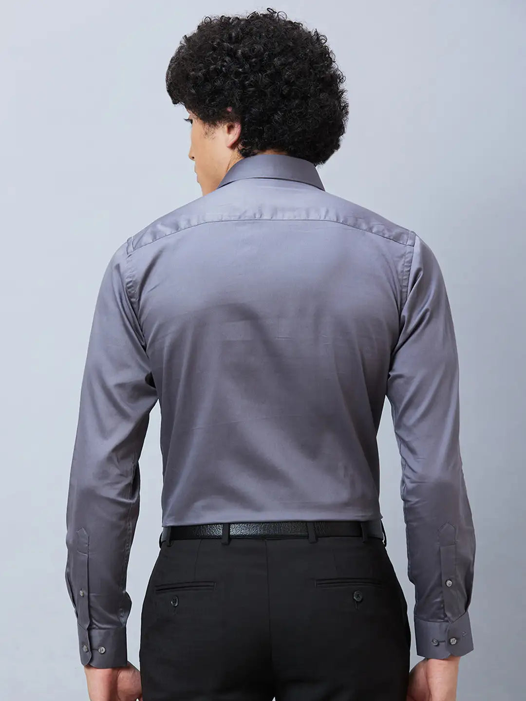 Raymond Men Black Structure Slim Fit Cotton Shirt