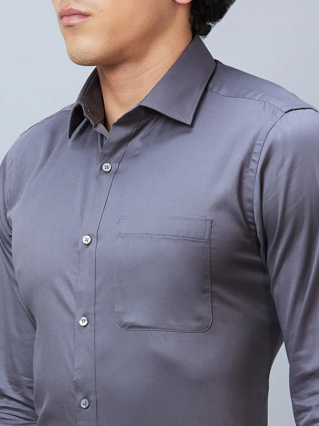Raymond Men Black Structure Slim Fit Cotton Shirt