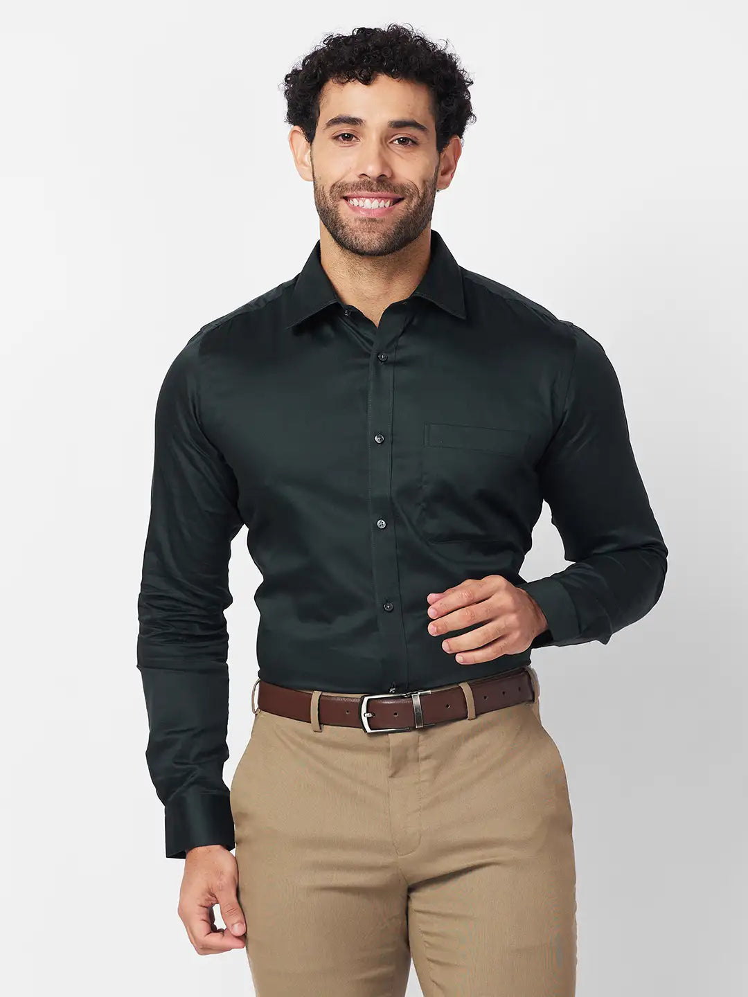 Raymond Men Blue Structure Slim Fit Cotton Shirt