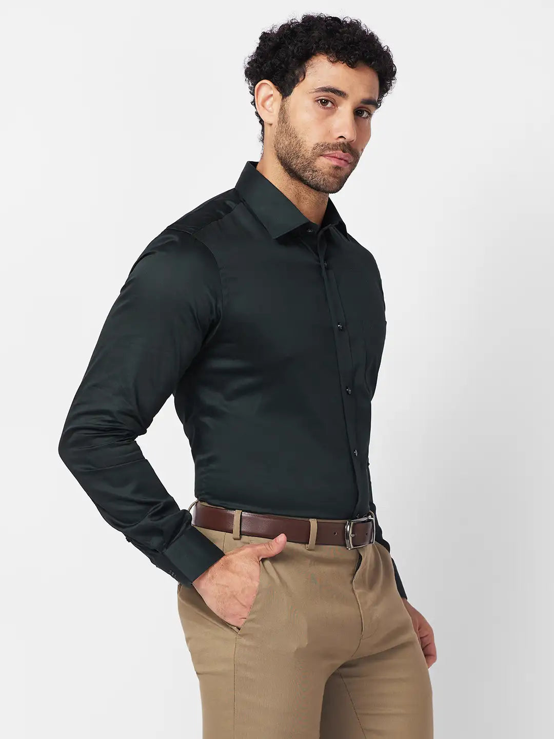 Raymond Men Blue Structure Slim Fit Cotton Shirt